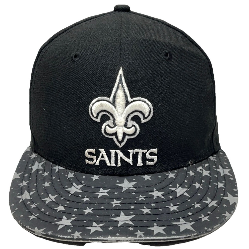 New‎ Orleans Saints Hat Snapback Cap Black White Stars 9Fifty NFL Football Adult